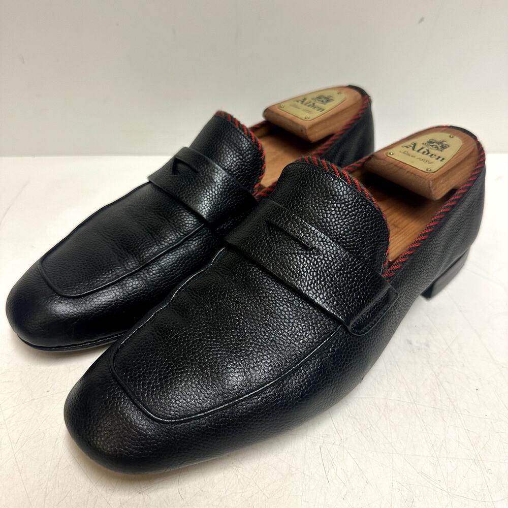 RESOLED Gucci Jordaan Penny Loafer Tiger Head Accent Black Pebbled UK 8 US 9 D